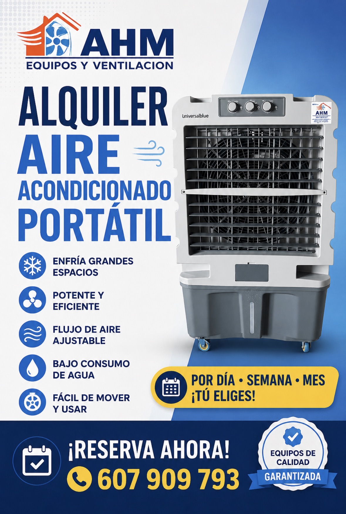 Alquiler de aire acondicionado portátil AHM